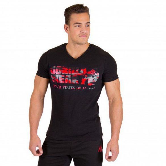 Футболка Gorilla Wear Sacramento V-Neck T-Shirt Black/Red 90512905_image_3