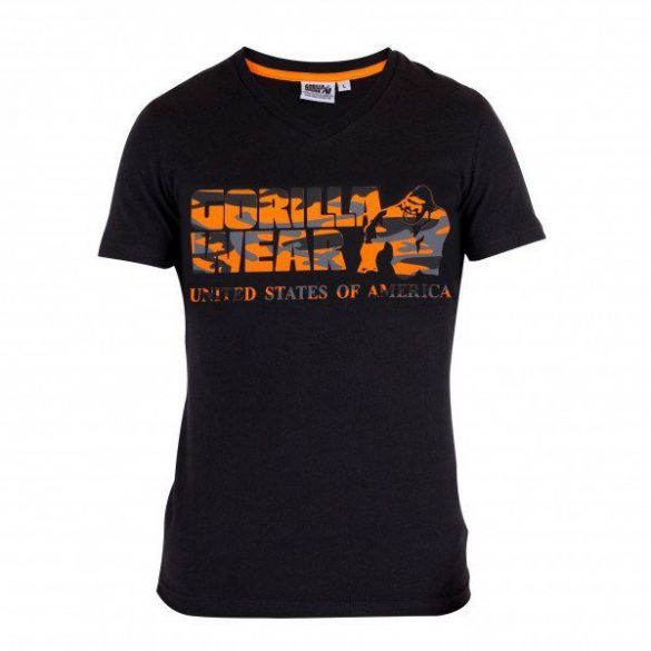 Футболка Gorilla Wear Sacramento V-Neck T-Shirt Black / Neon Orange 90512925_image_1