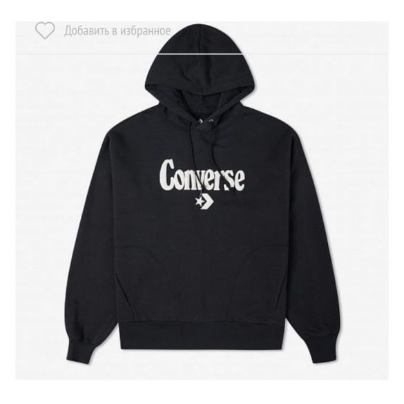 ТОЛСТОВКА CONVERSE OVERSIZED CHENILLE PATCH HOODIE 10022349-001_image_1