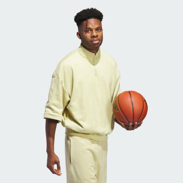 Мужской сфитшот Adidas Basketball Sueded Half Zip IN7713_image_1