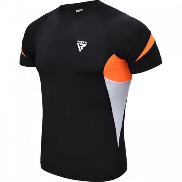 Рашгард з коротким рукавом RDX Lycra Orange 40244_image_1