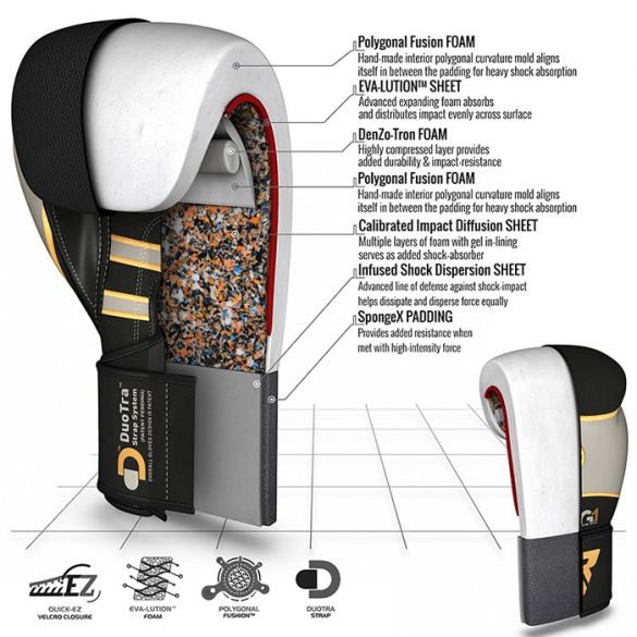 Боксерские перчатки RDX Leather Black White 40248_image_5