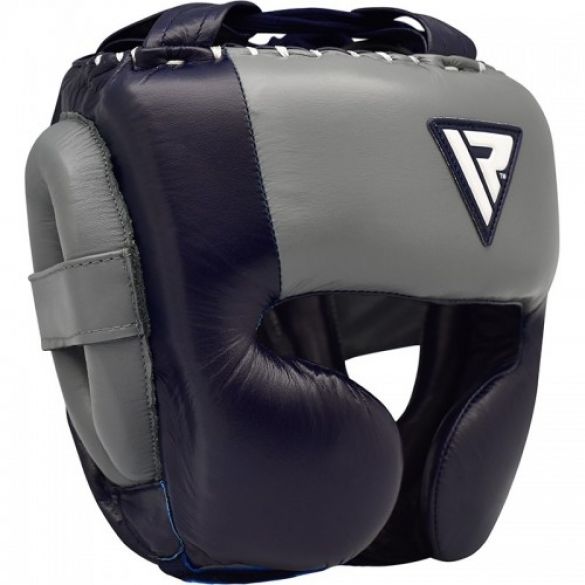 Боксерский шлем RDX Leather Pro Blue 40264_image_1