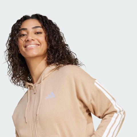 Толстовка Essentials 3-Stripes Full-Zip Fleece Adidas Sportswear JX7706_image_4