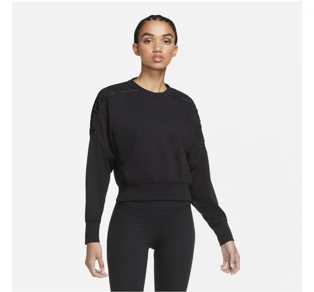 Толстовка Nike Womens Cropped Fleece Training Crew Black DA0447-010_image_1