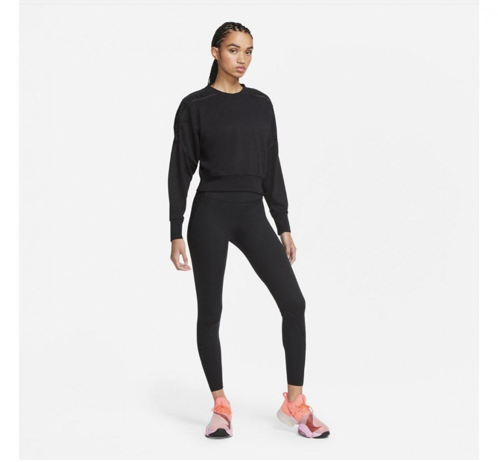 Толстовка Nike Womens Cropped Fleece Training Crew Black DA0447-010_image_4