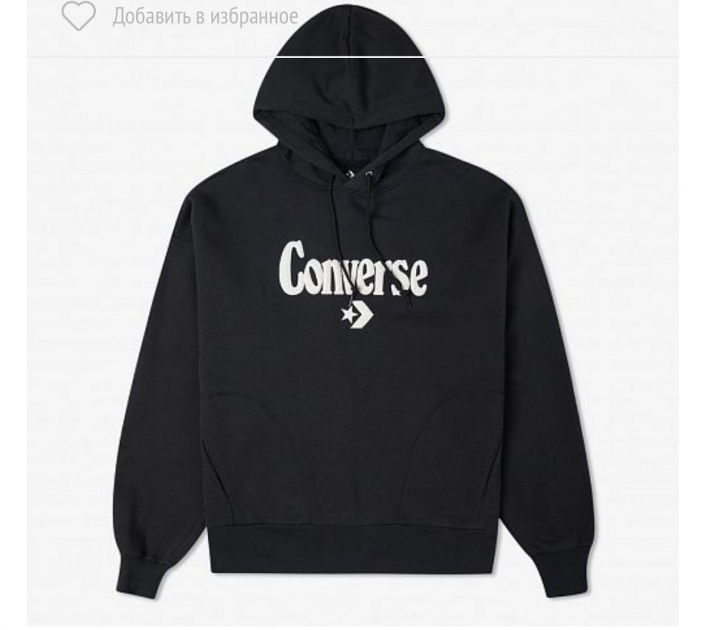 ТОЛСТОВКА CONVERSE OVERSIZED CHENILLE PATCH HOODIE 10022349-001_image_1