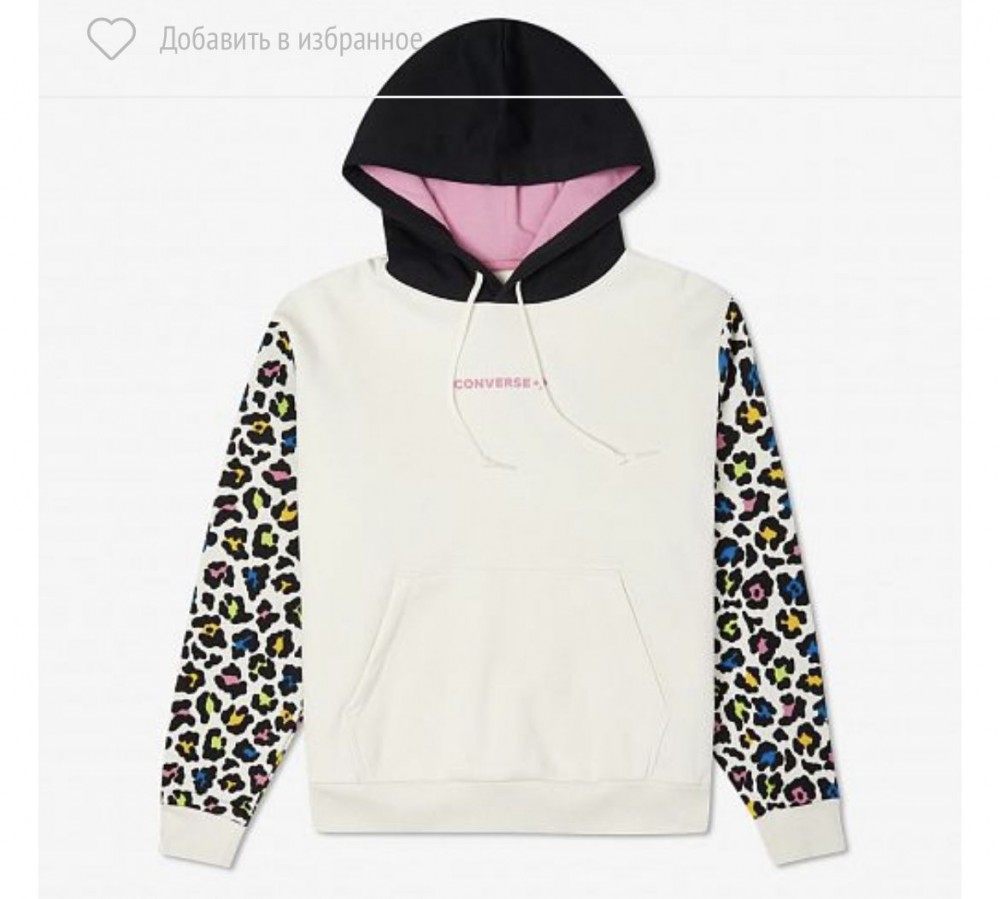 ТОЛСТОВКА CONVERSE STAND OUT LEOPARD SLEEVE GO TO HOODIE 10023080-281_image_1