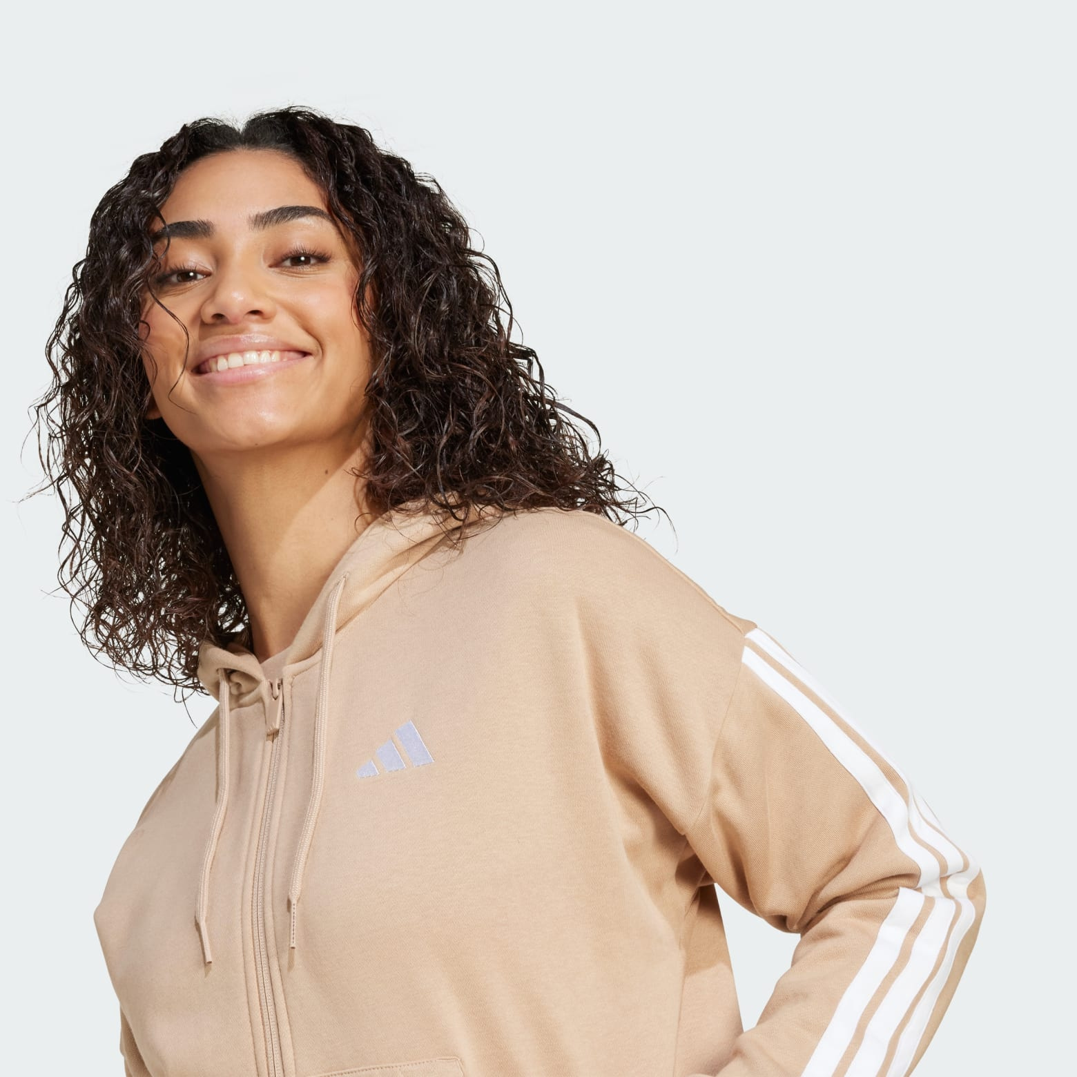 Толстовка Essentials 3-Stripes Full-Zip Fleece Adidas Sportswear JX7706_image_4