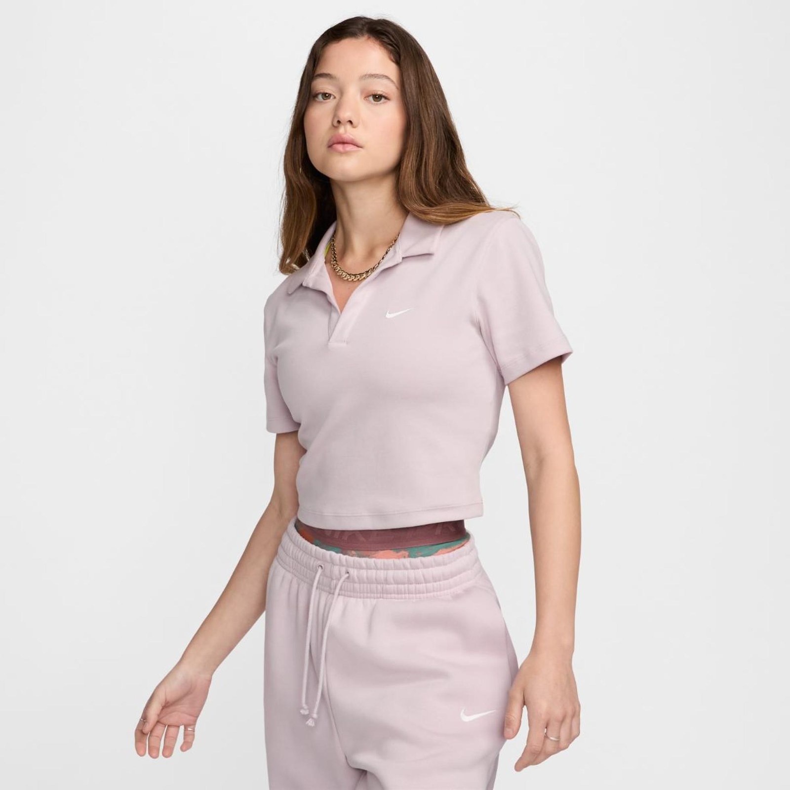 Женскиая футболка поло Nike W NSW Essntl Ss Polo Crp Top DV7884-019_image_2
