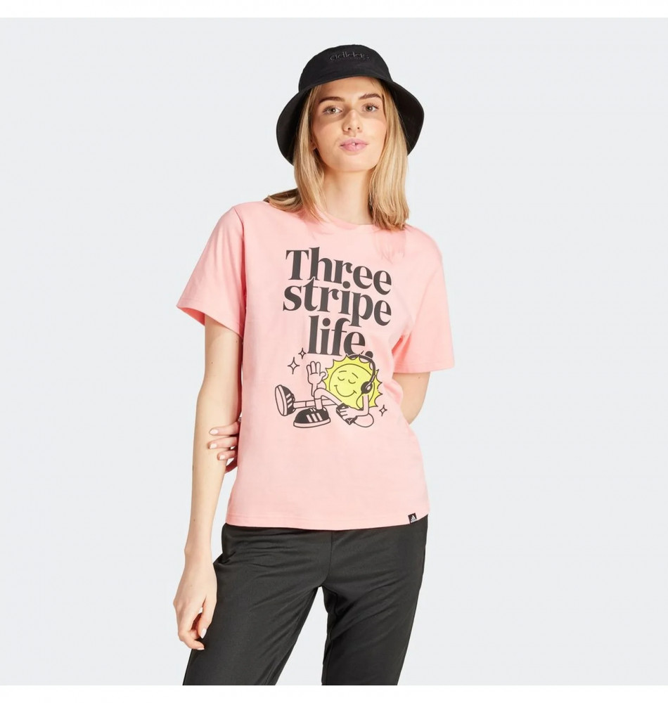 Женская футболка Adidas Playera Positivity Estampada Peach IX6456_image_4